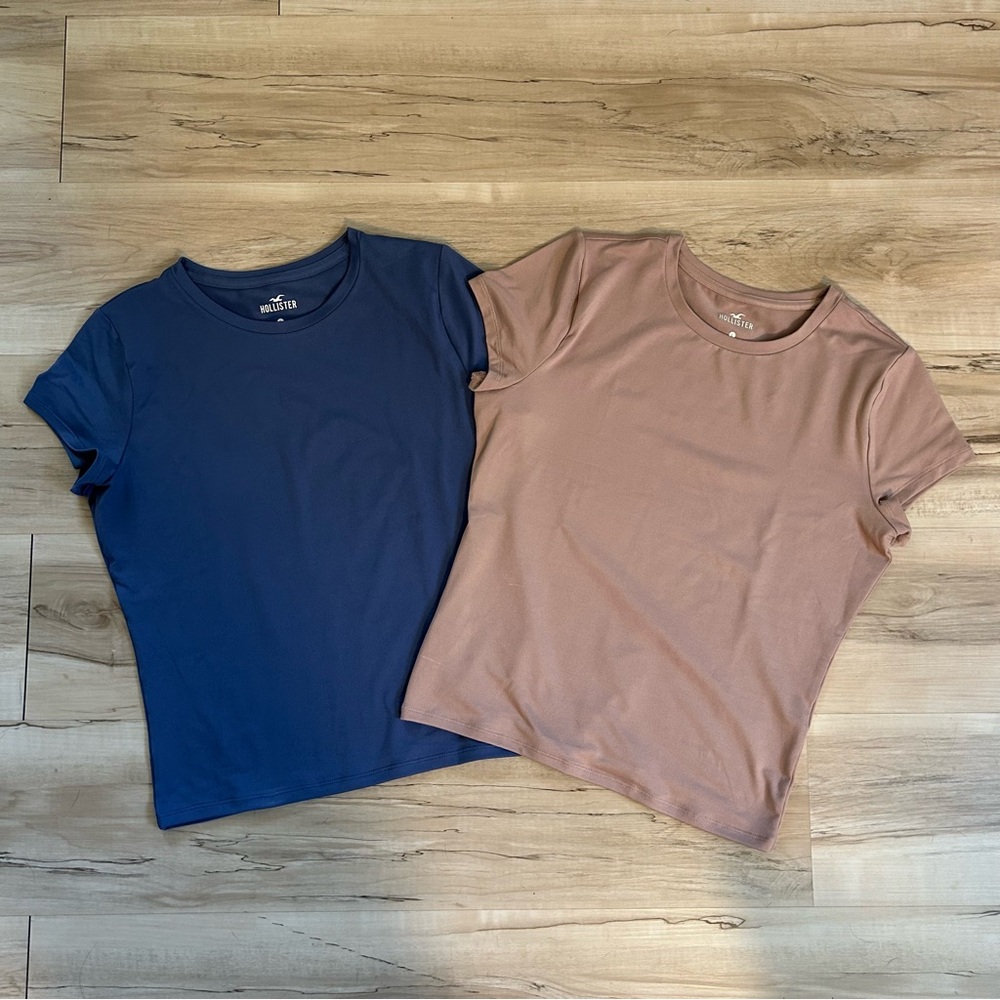 Hollister Crewneck Tees Size Large Long Blue & Pink